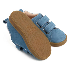 Lazare - Mahaut Striped Suede Sneakers | Denim Blue