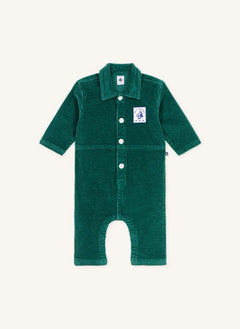 Petit Bateau - Pompist Ribbed Organic Cotton Romper | Green