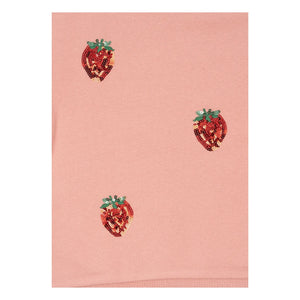 Konges Sløjd - Pullu Çilekli Lou Sweatshirt Organik Pamuk | Pembe