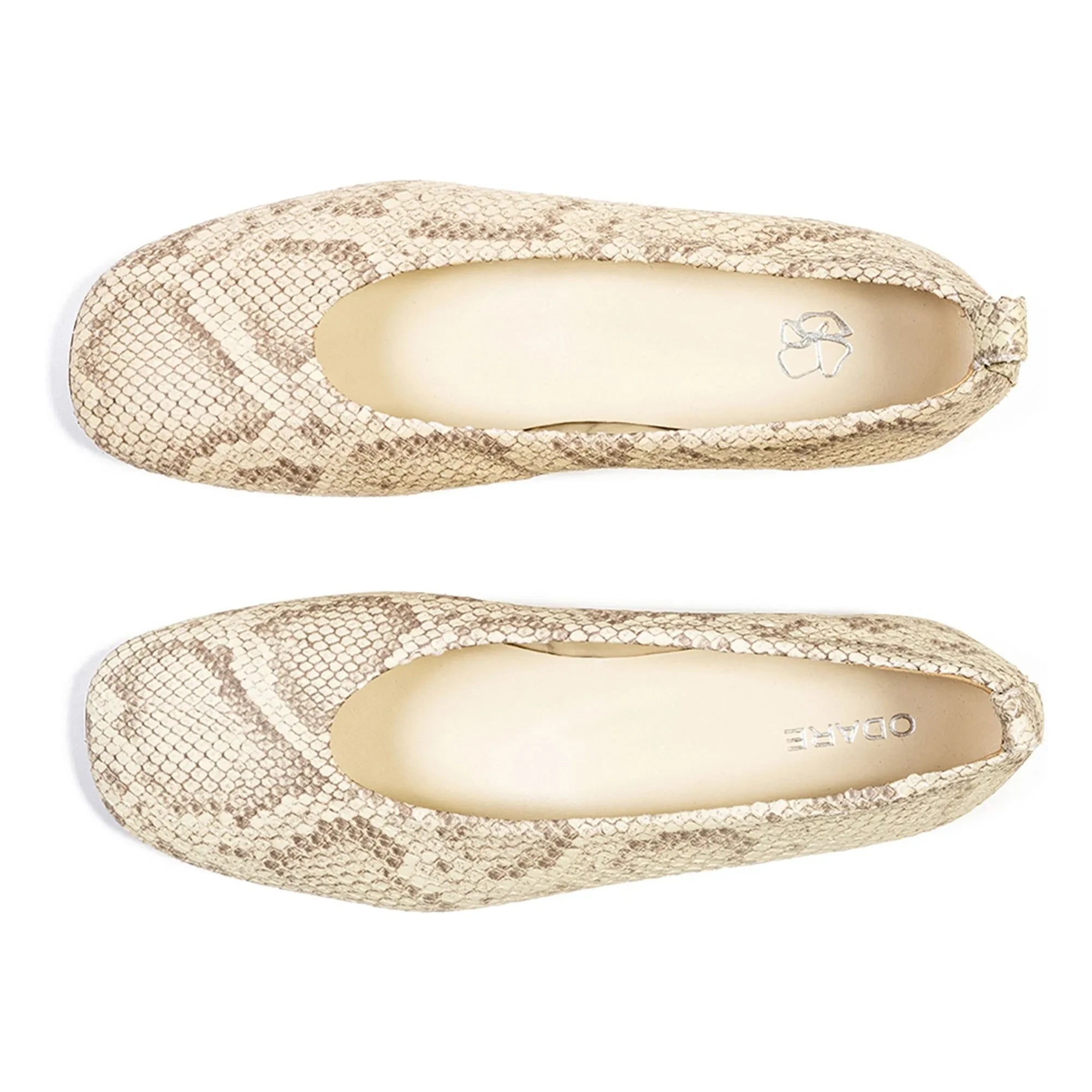 Odare - Bobette Python ballerina shoes | Gray