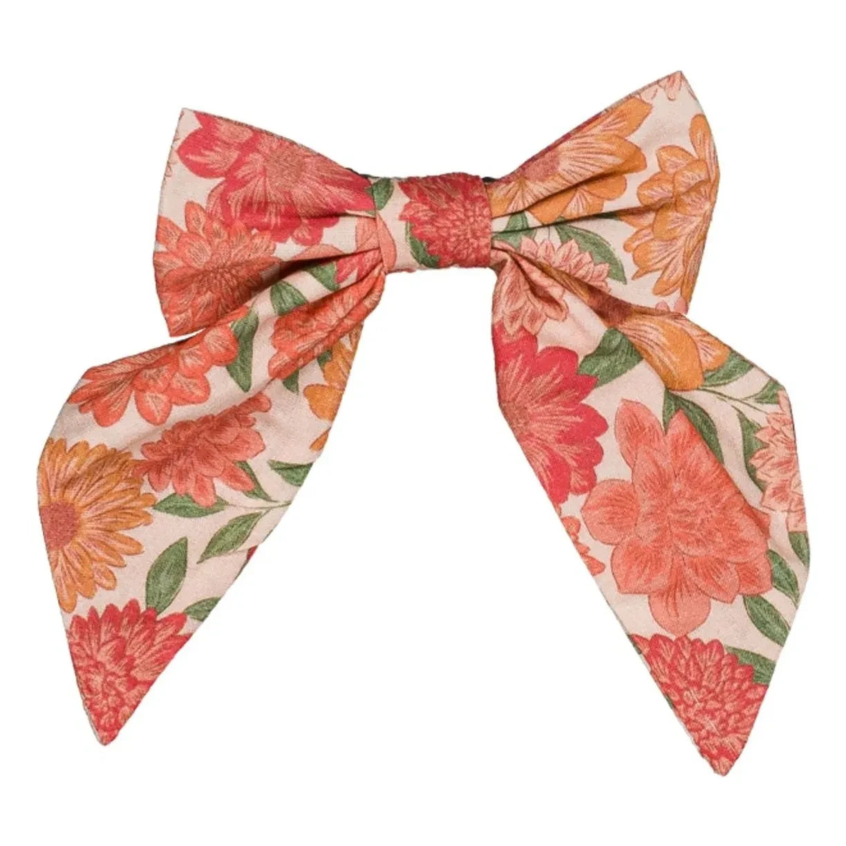 Loir - Carlotta Organic Cotton Flower Bow Hair Clip | Coral