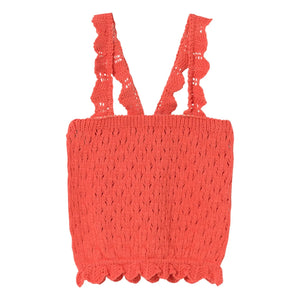 Cozmo - Lily Pointelle Tank Top Recycled Fibers | Red