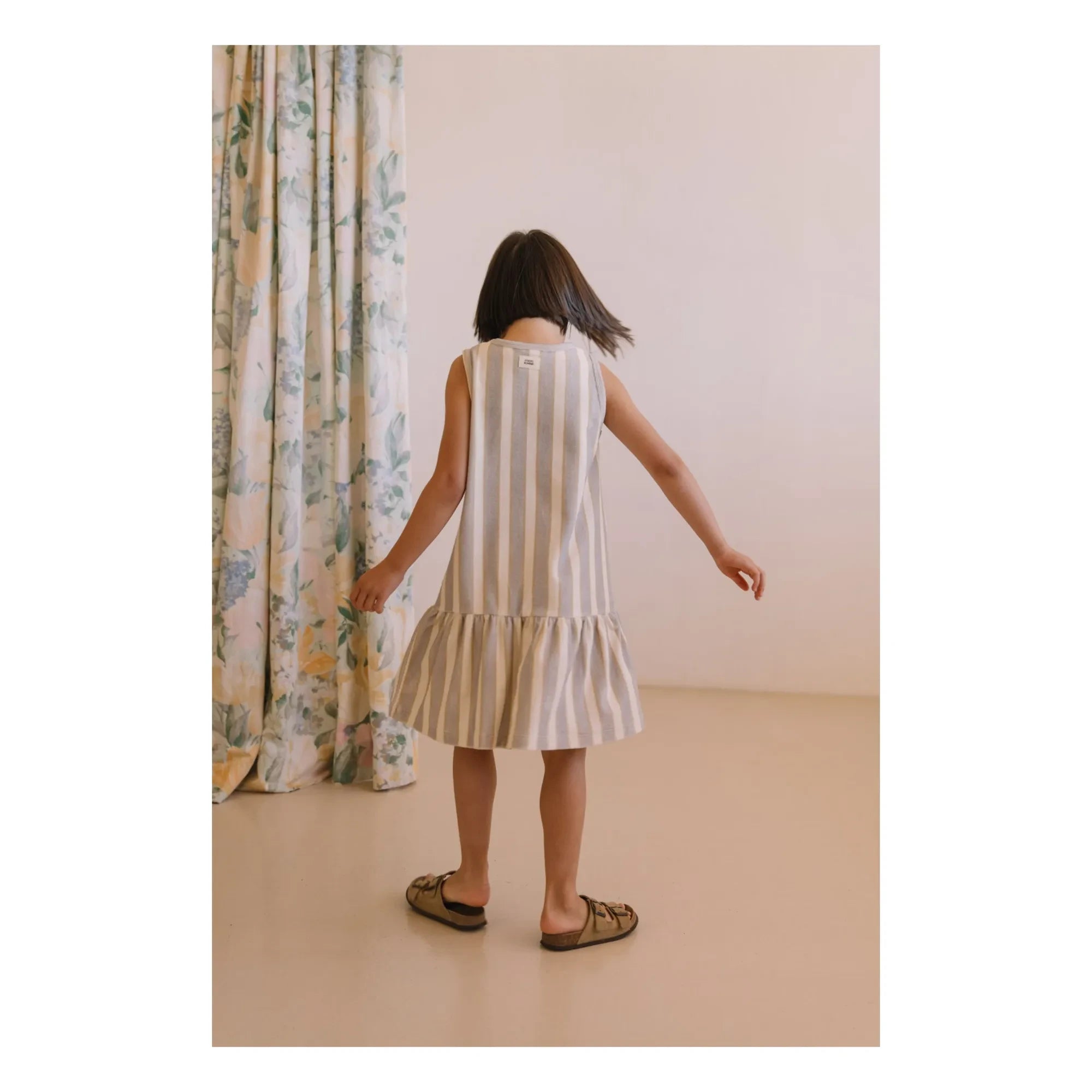 Studio Bohème - Beach Striped Organic Cotton Dress | Light Blue