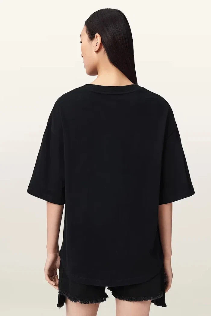 AllSaints women's cotton oversized STACKS T-shirt