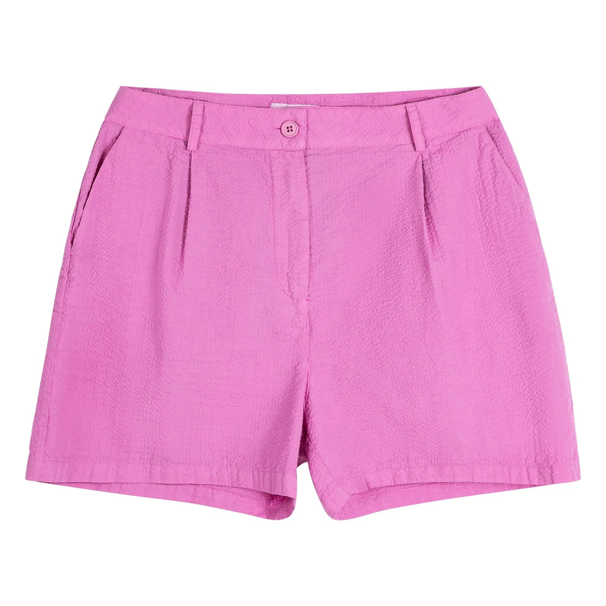 Bobo Choses - Purple Cotton Seersucker Puffed Shorts