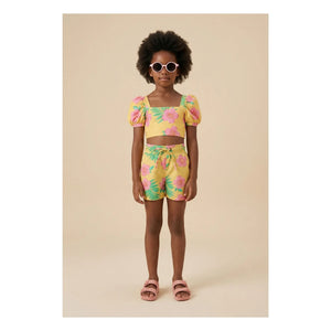 Pepita & Me - Gathered Hibiscus Swimsuit | Yellow