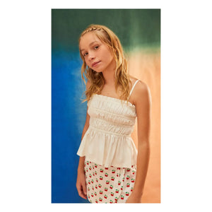 Fabula - Cherry Short Skirt | White