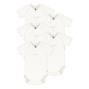 Petit Bateau - 5-Piece Mon Ange Organic Cotton Bodysuit Set | Ecru