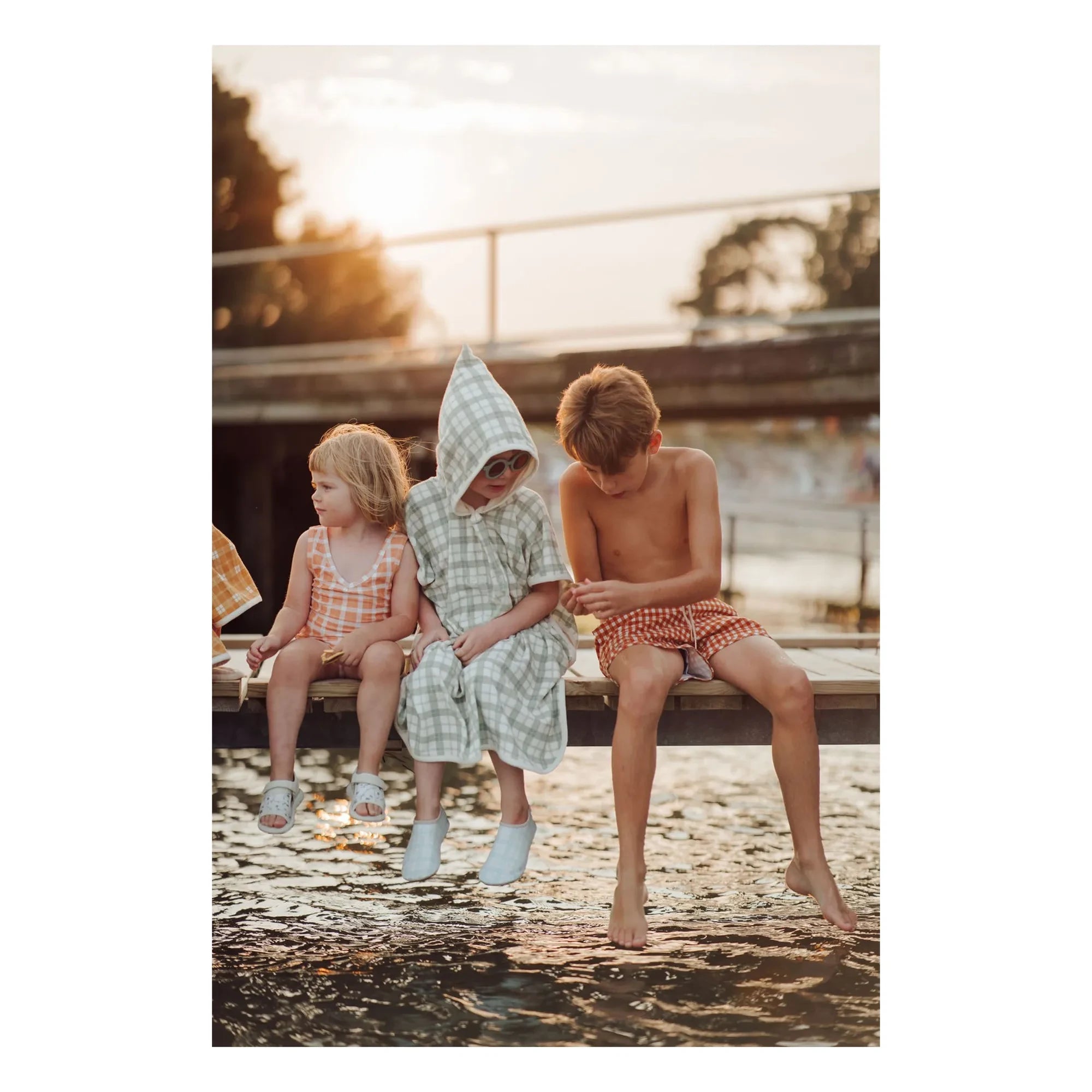 Grech & Co - Vichy Recycled Fiber Bath Shorts | Mustard