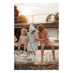 Grech & Co - Vichy Recycled Fiber Bath Shorts | Mustard