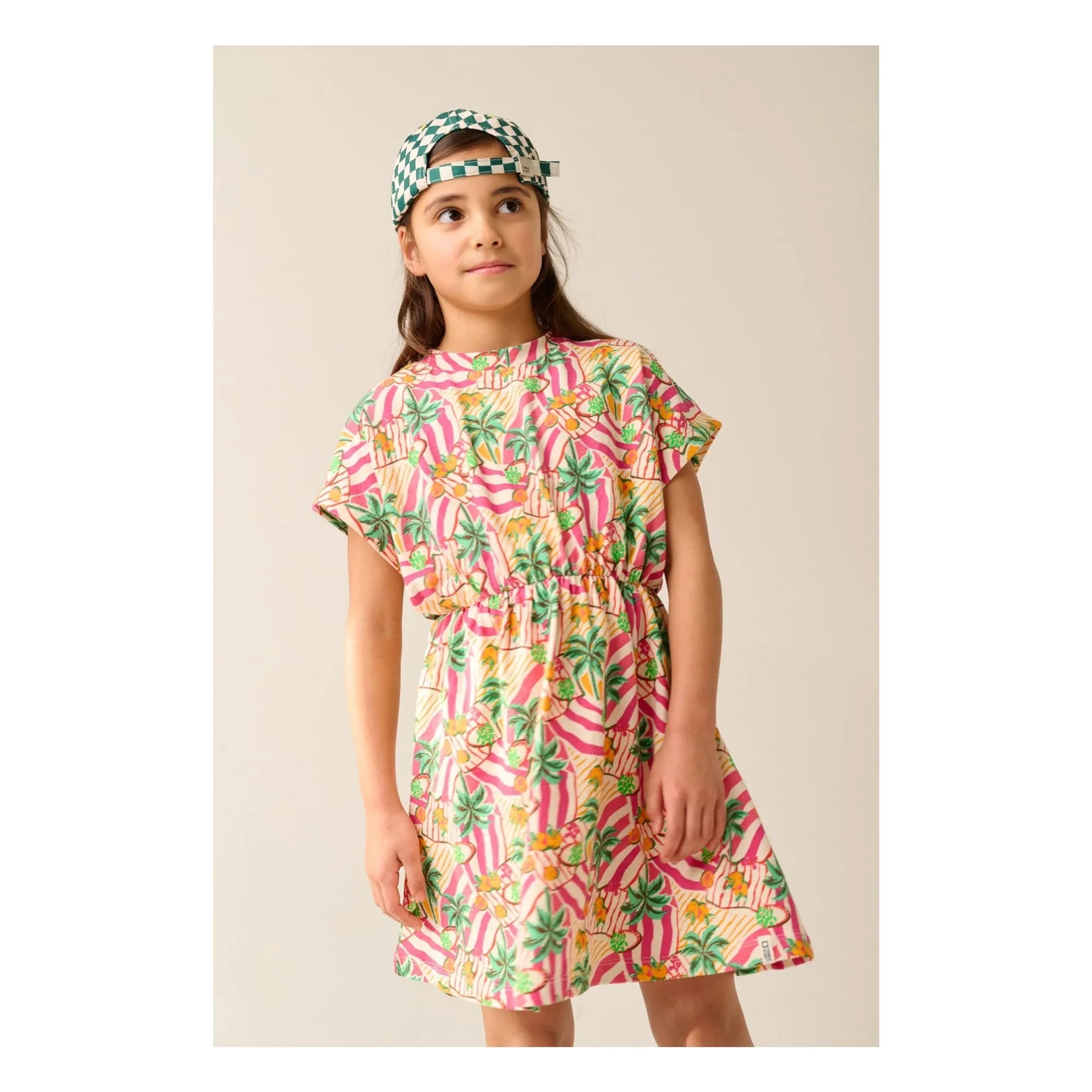 Tumble N'Dry - Marilia Palm Organic Cotton Dress | Pink