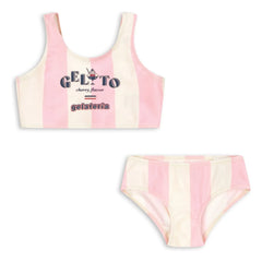 Konges Sløjd - Pomia Striped Recycled Fibre Swimsuit | Pink