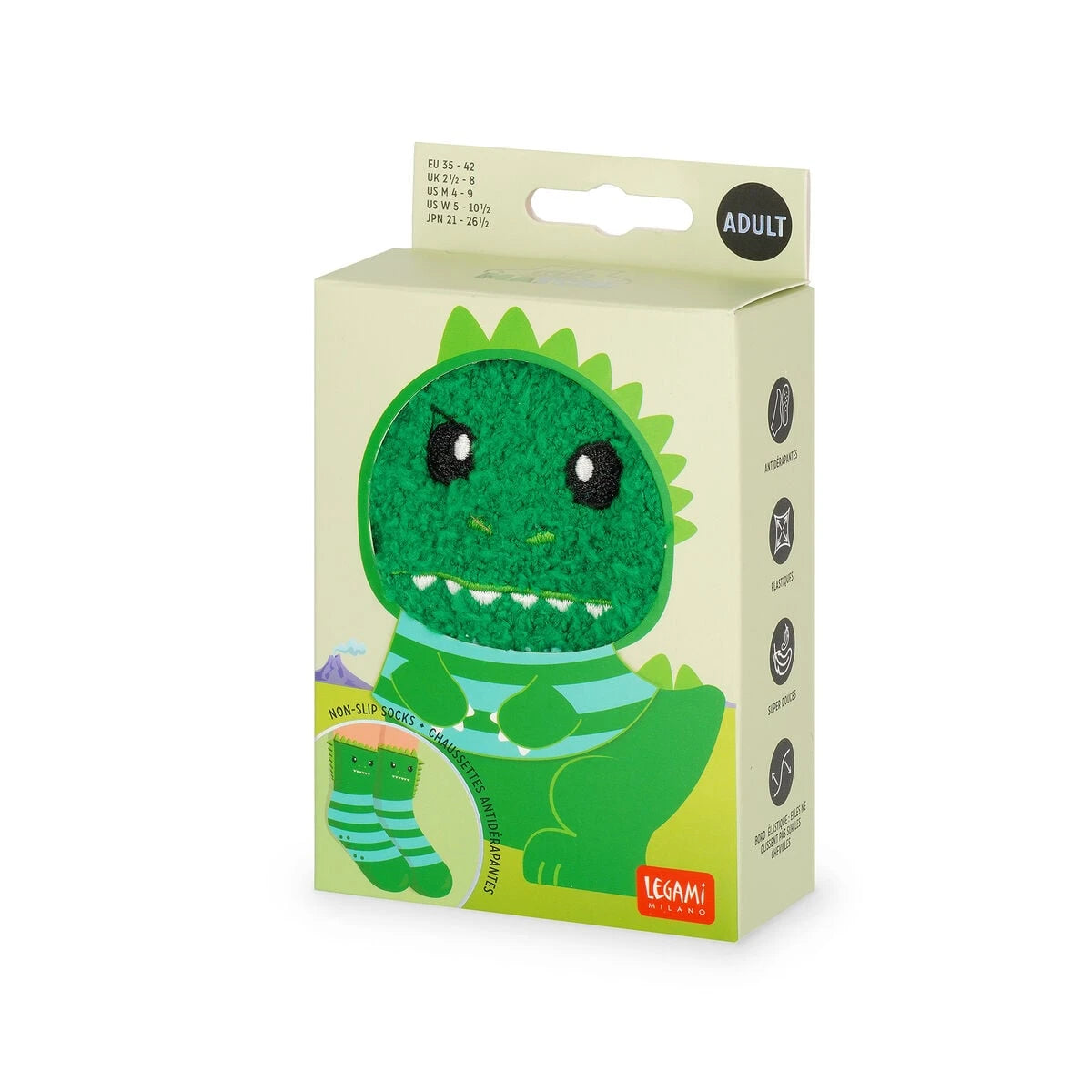 Legami - Non-Slip Dino Socks Adults - A Perfect Fit!