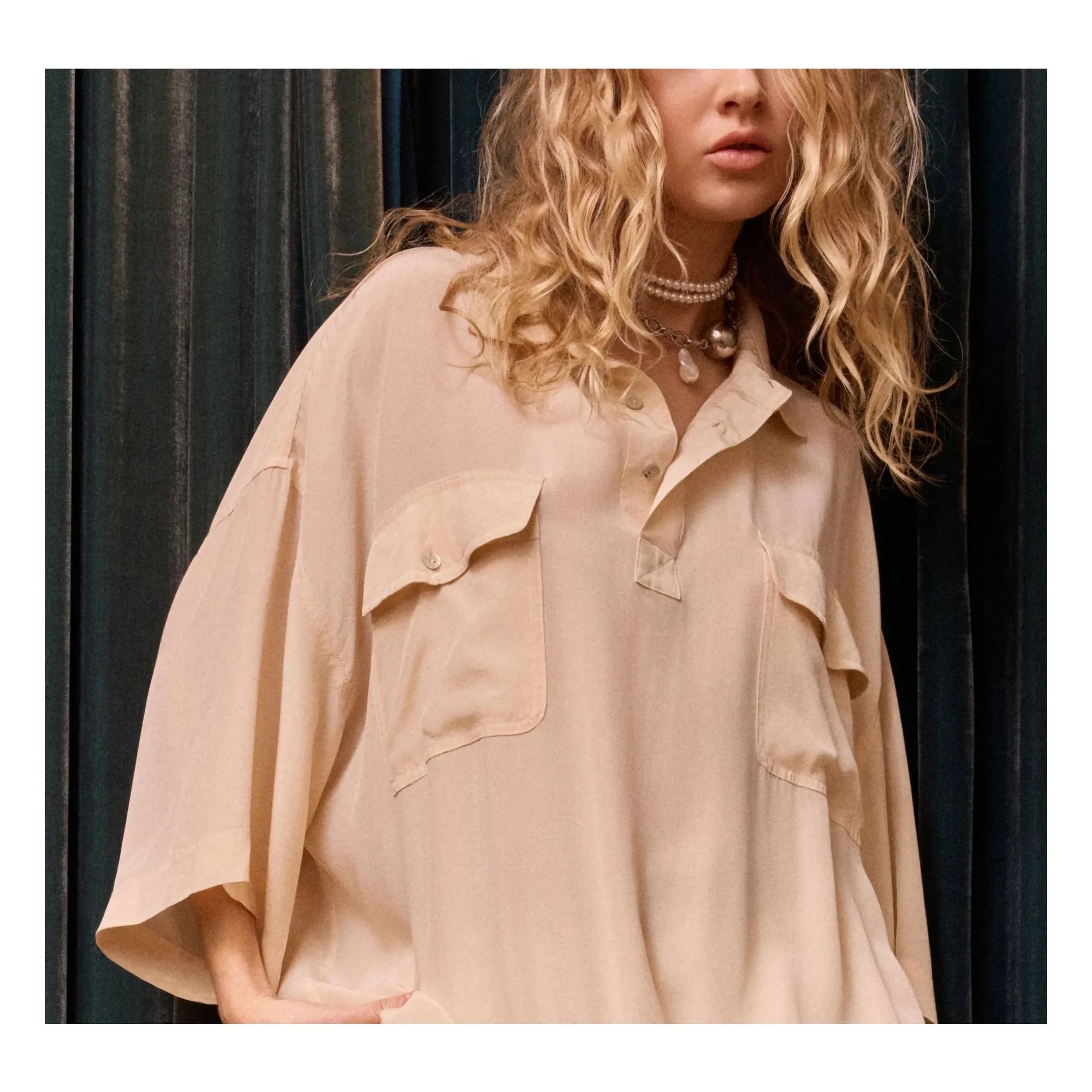 Mes Demoiselles - Bobie Silk Blouse | Nude