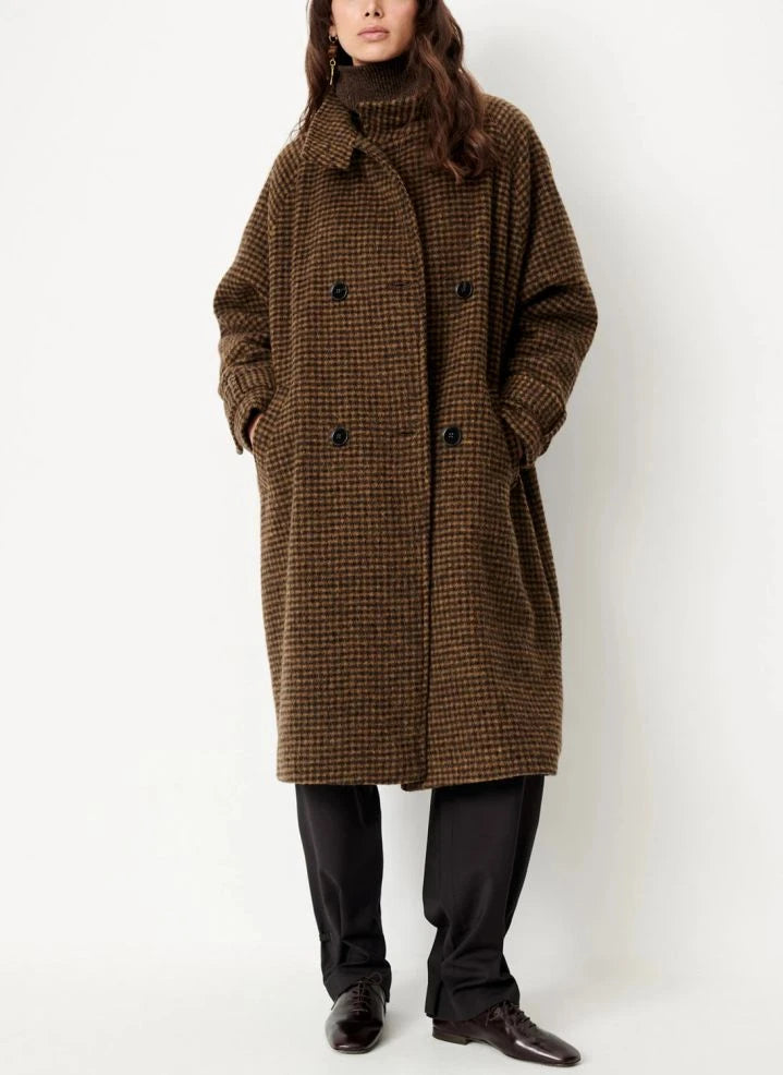 Sessùn - Bleechecks Wool Coat | Taupe brown
