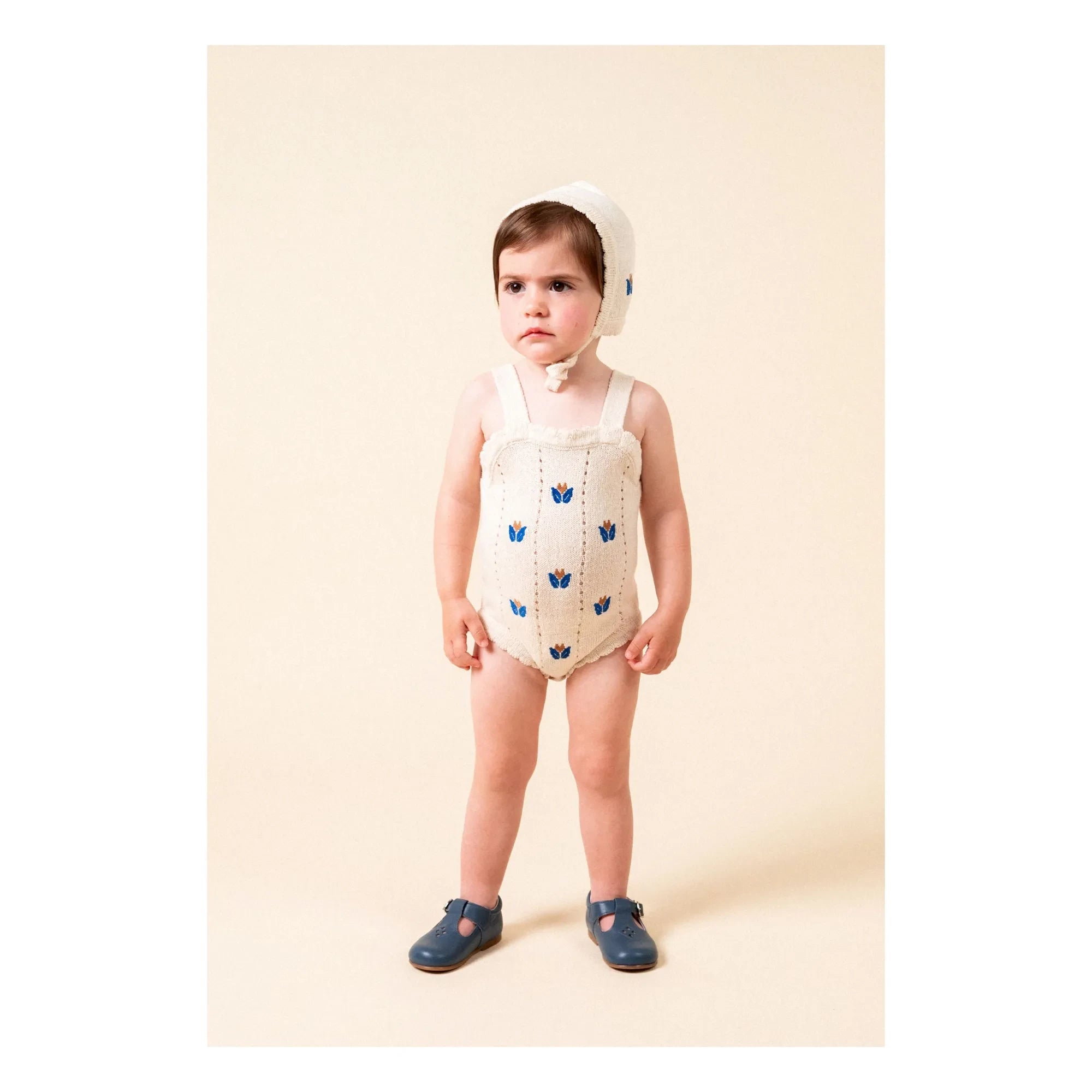 birinit - Fine knit embroidered jumpsuit | Off-white