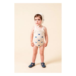 birinit - Fine knit embroidered jumpsuit | Off-white