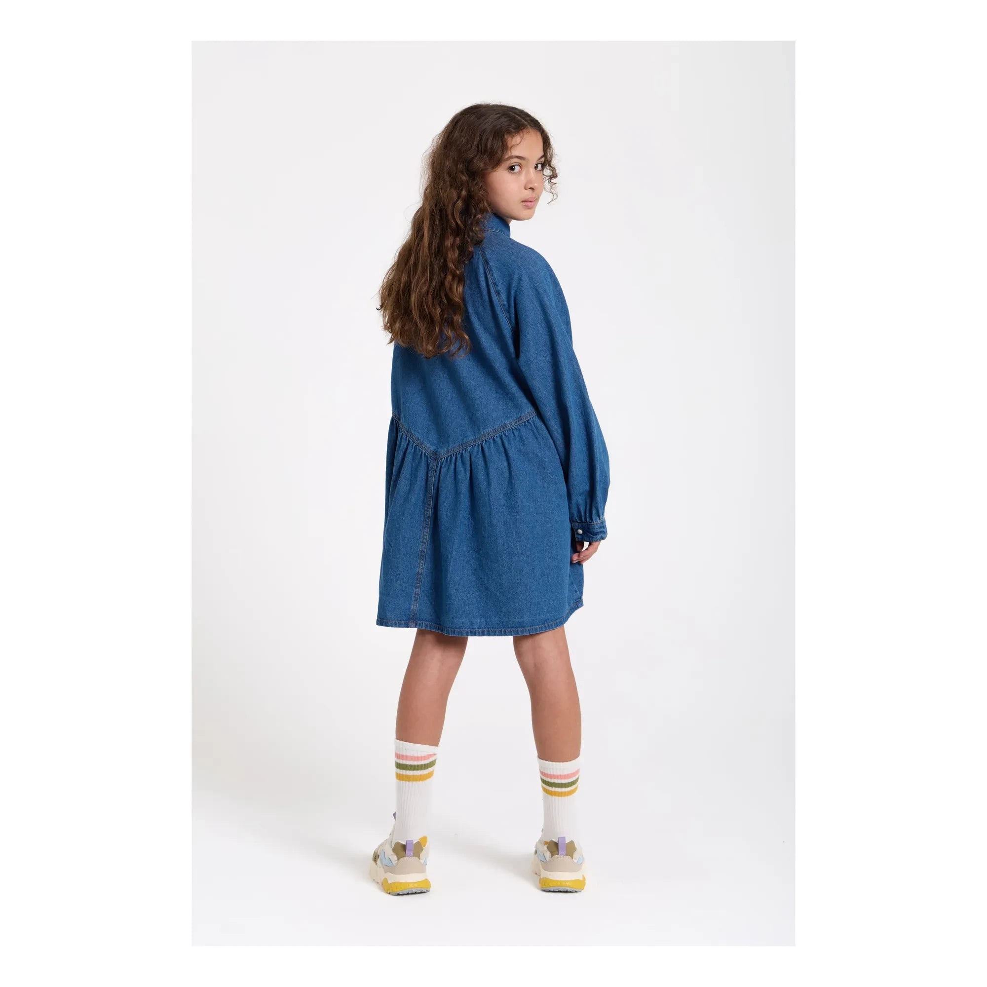 Hundred Pieces - Shirley Embroidered Denim Dress | Denim Blue