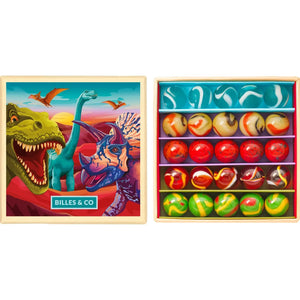 Billes & Co - Dinosaur Set - 25 Marbles | Green