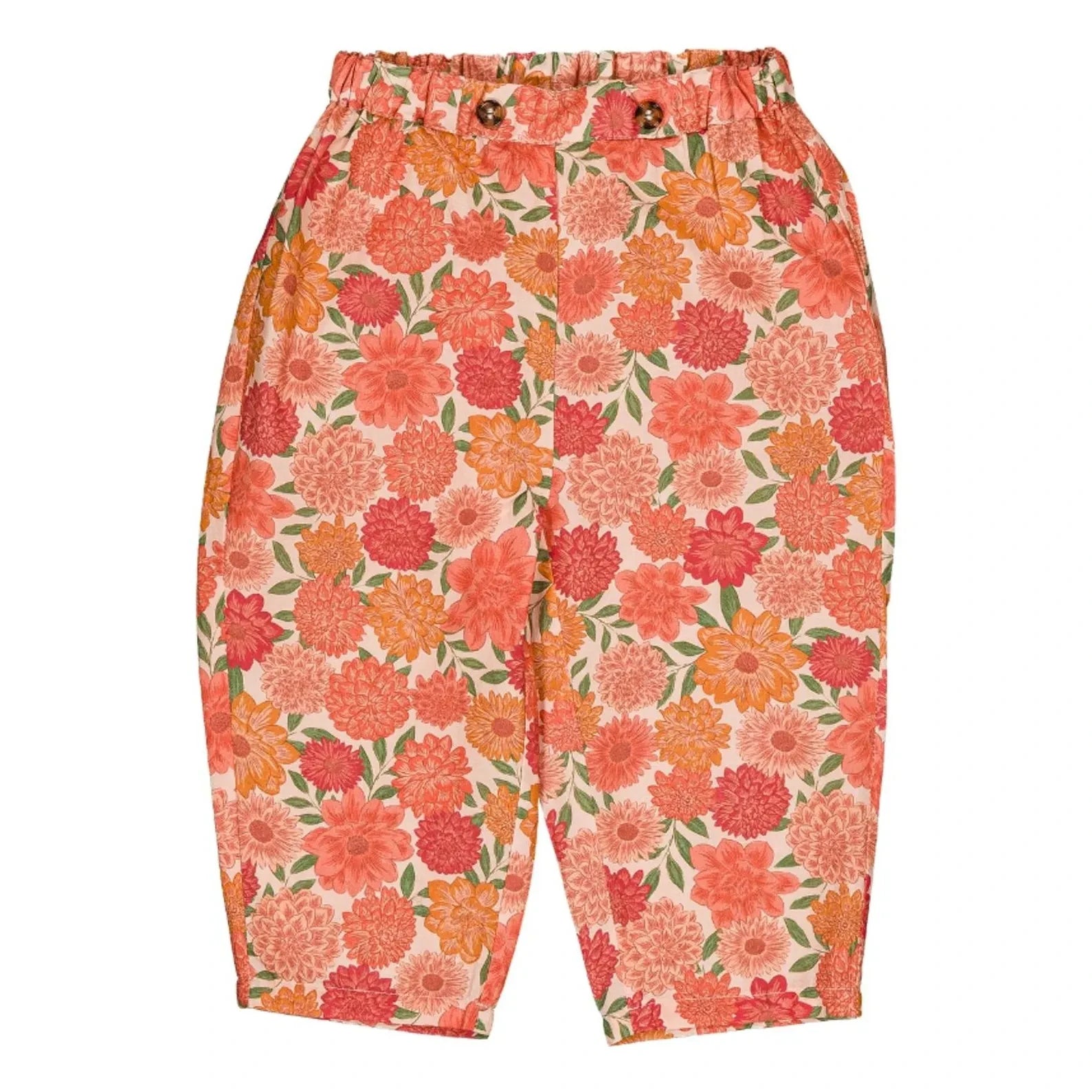 Loir - Nini Pants Organic Cotton Flowers | Coral