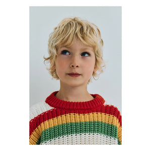 the new society - Lantana Striped Sweater | Red