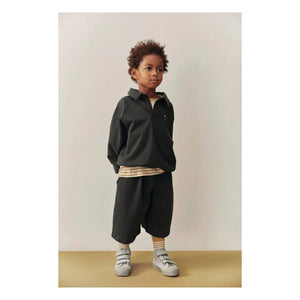 Gray Label - Siyah Organik Pamuk Polo Yaka Sweatshirt