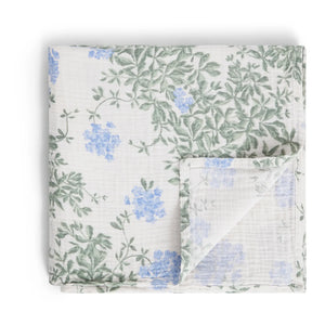 garbo&friends - Plumbago Organic Cotton Swaddle Blanket | Blue