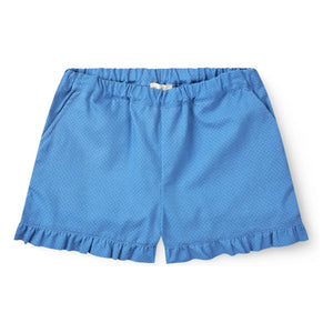Copenhagen Colors - Organic cotton ruffle shorts | Azure blue