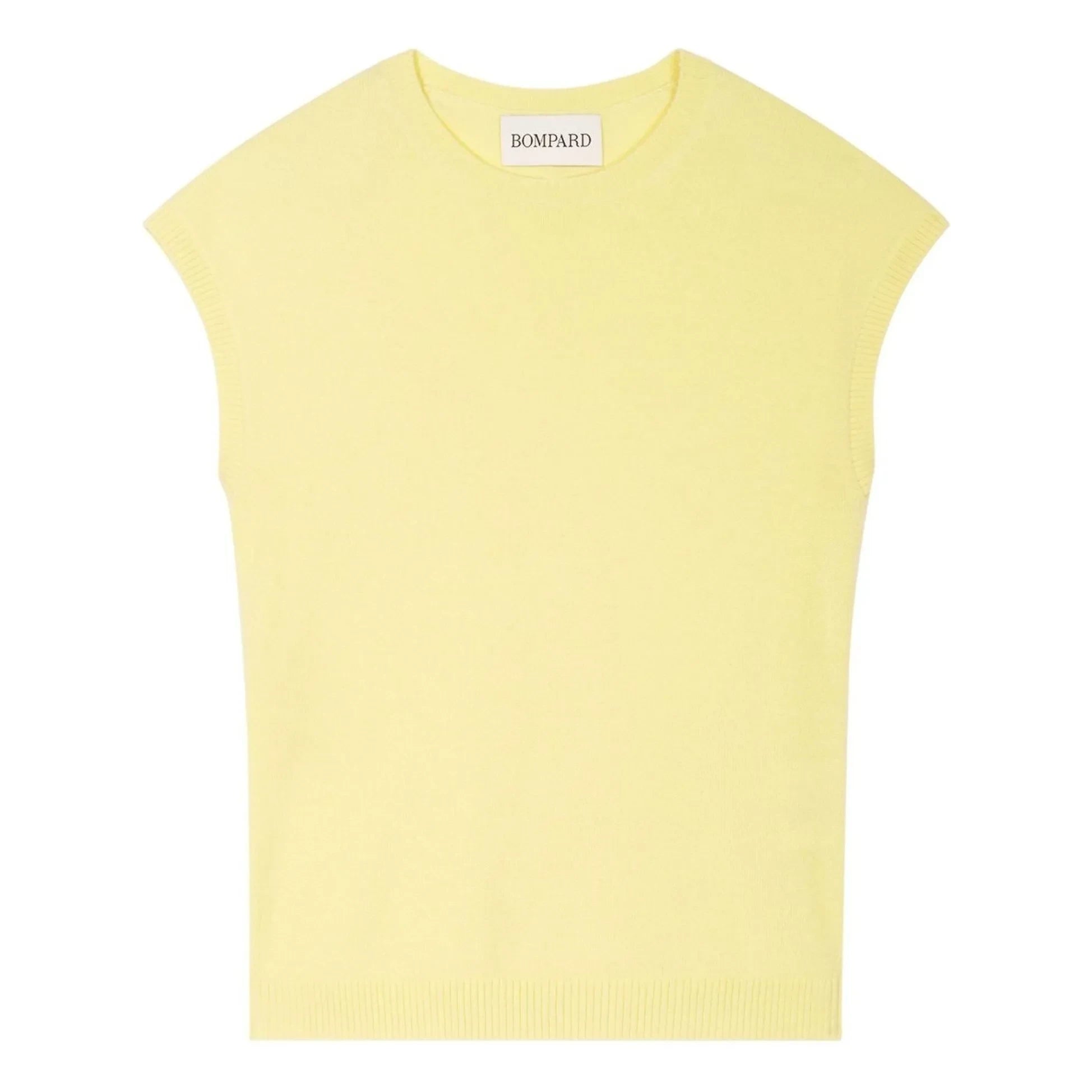 Bompard - Short Sleeve Cashmere Sweater | Lemon Yellow