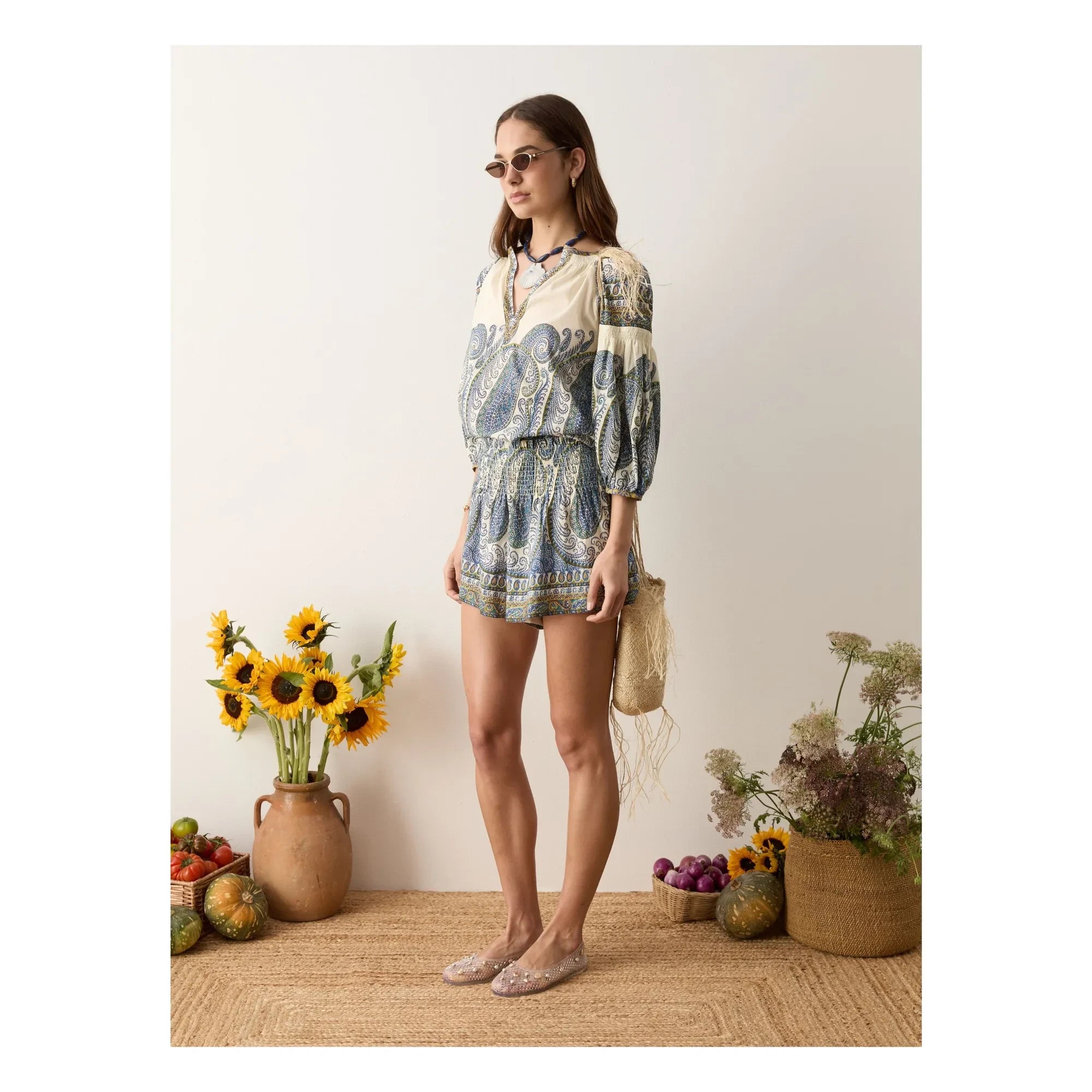 Boteh - Arcadia Linen Shorts | Lapis Lazuli