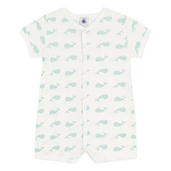 Petit Bateau - Whale Romper Pajamas | White
