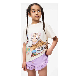 Molo - Agnetha Denim Ruffled Shorts | Purple