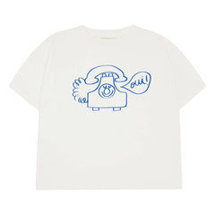 The Campamento - Oversized Organic Cotton Phone T-Shirt | Ecru