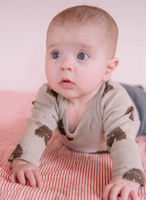 Studio Bohème - Woody Grenades Organic Cotton Bodysuit | Beige
