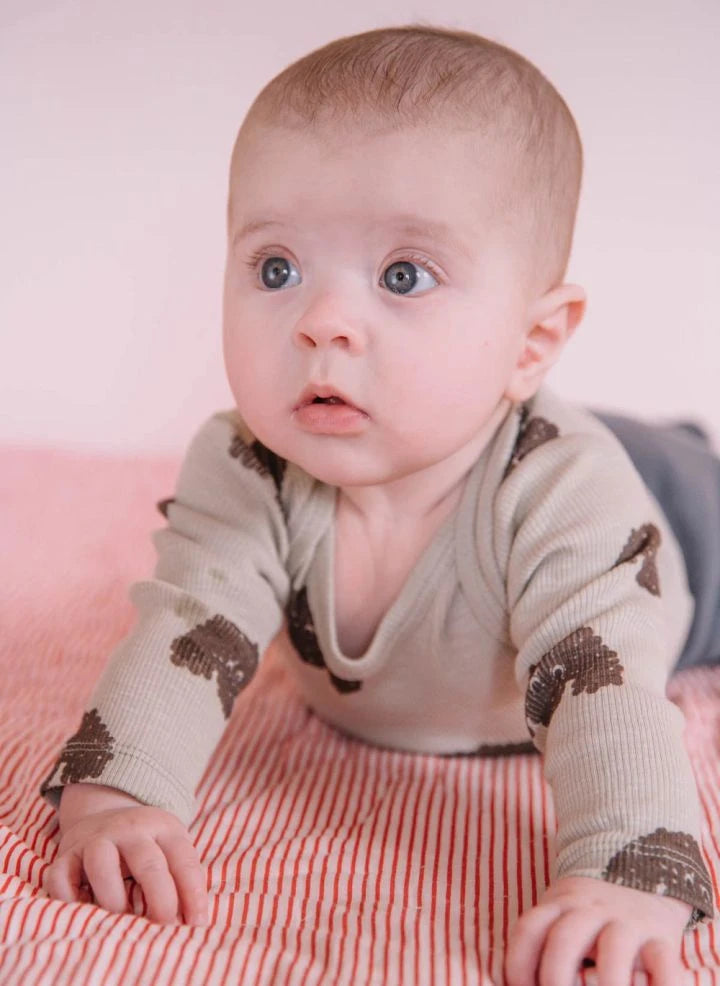 Studio Bohème - Woody Grenades Organic Cotton Bodysuit | Beige
