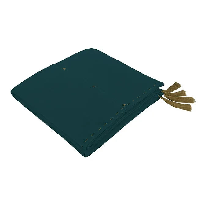 Numero 74 - Organic Cotton Muslin Tablecloth | Petrol Blue S022