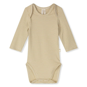 Gray Label - Çizgili Organik Pamuk Body | Hardal