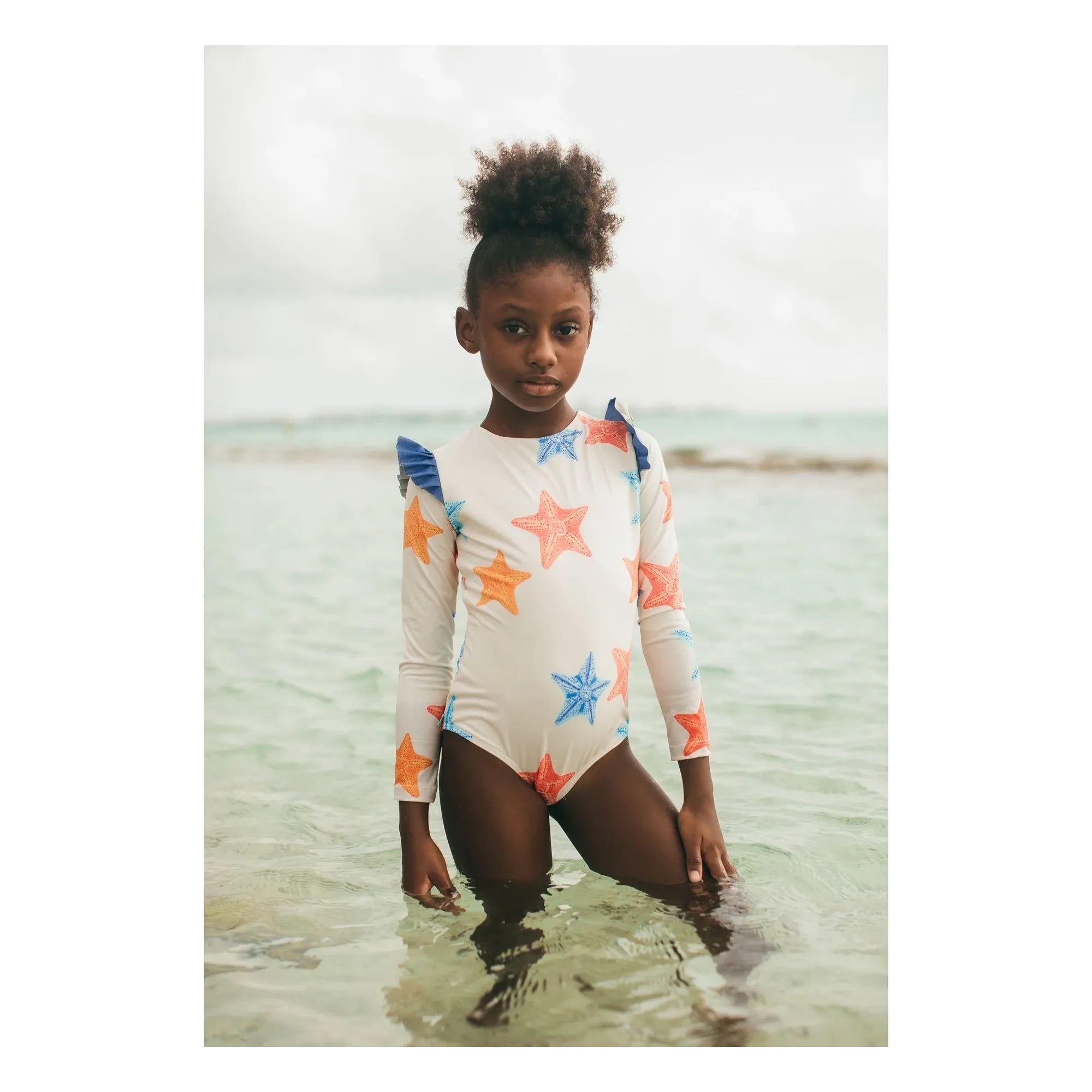 Pepita & Me - Wings Star Long Sleeve Swimsuit | Ecru
