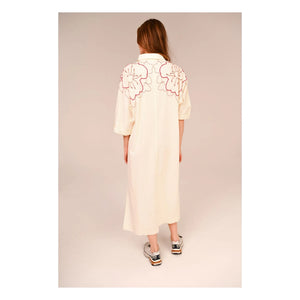 Sacrécoeur - Lou Pivoine Embroidered Cotton Voile Dress | White