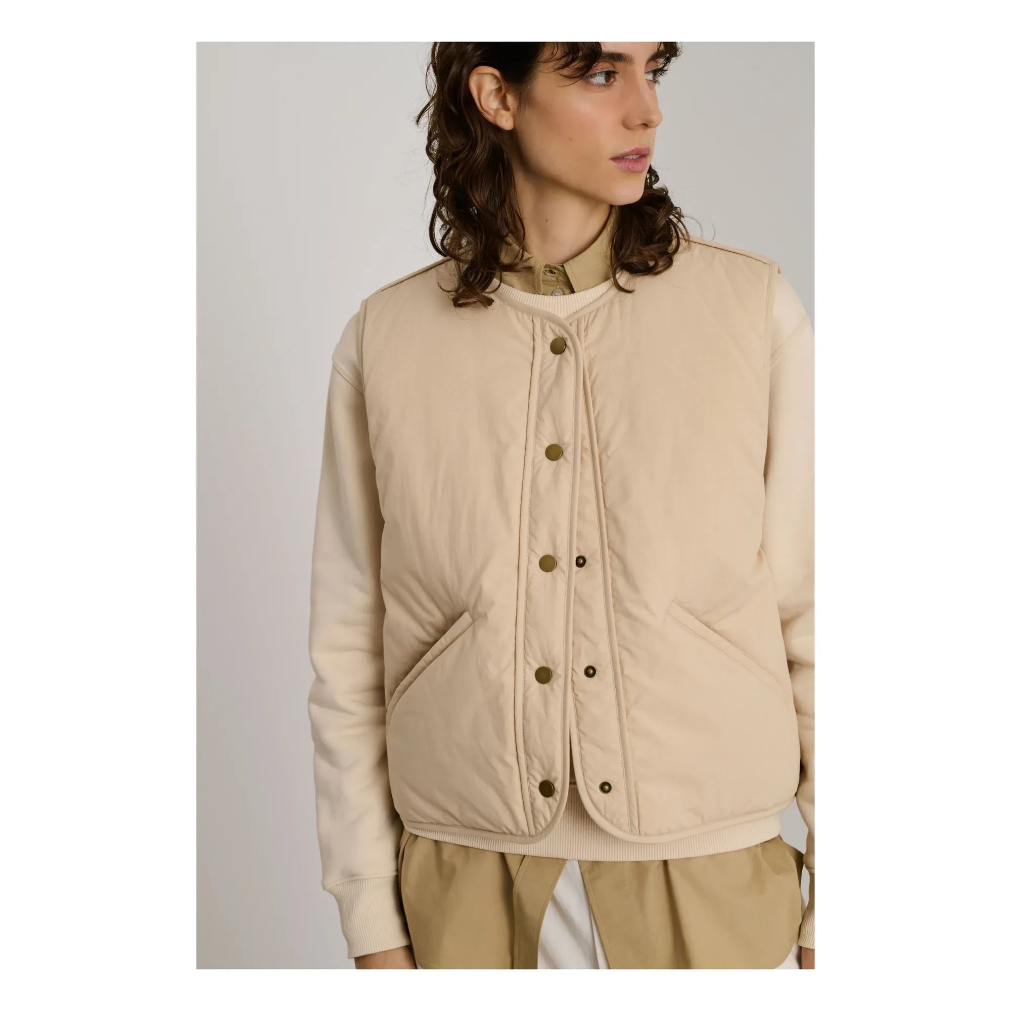 Soeur - Desmond Sleeveless Jacket | Beige