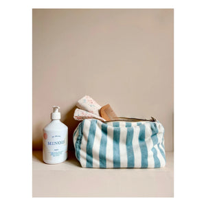 Rose in April - Vic Striped Towel Fabric Toiletry Bag | Light Blue