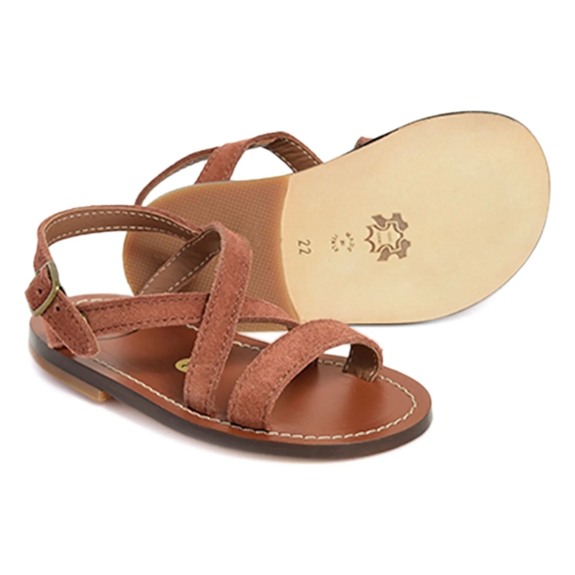 Pèpè - Crossed Ankle Sandals | Brown