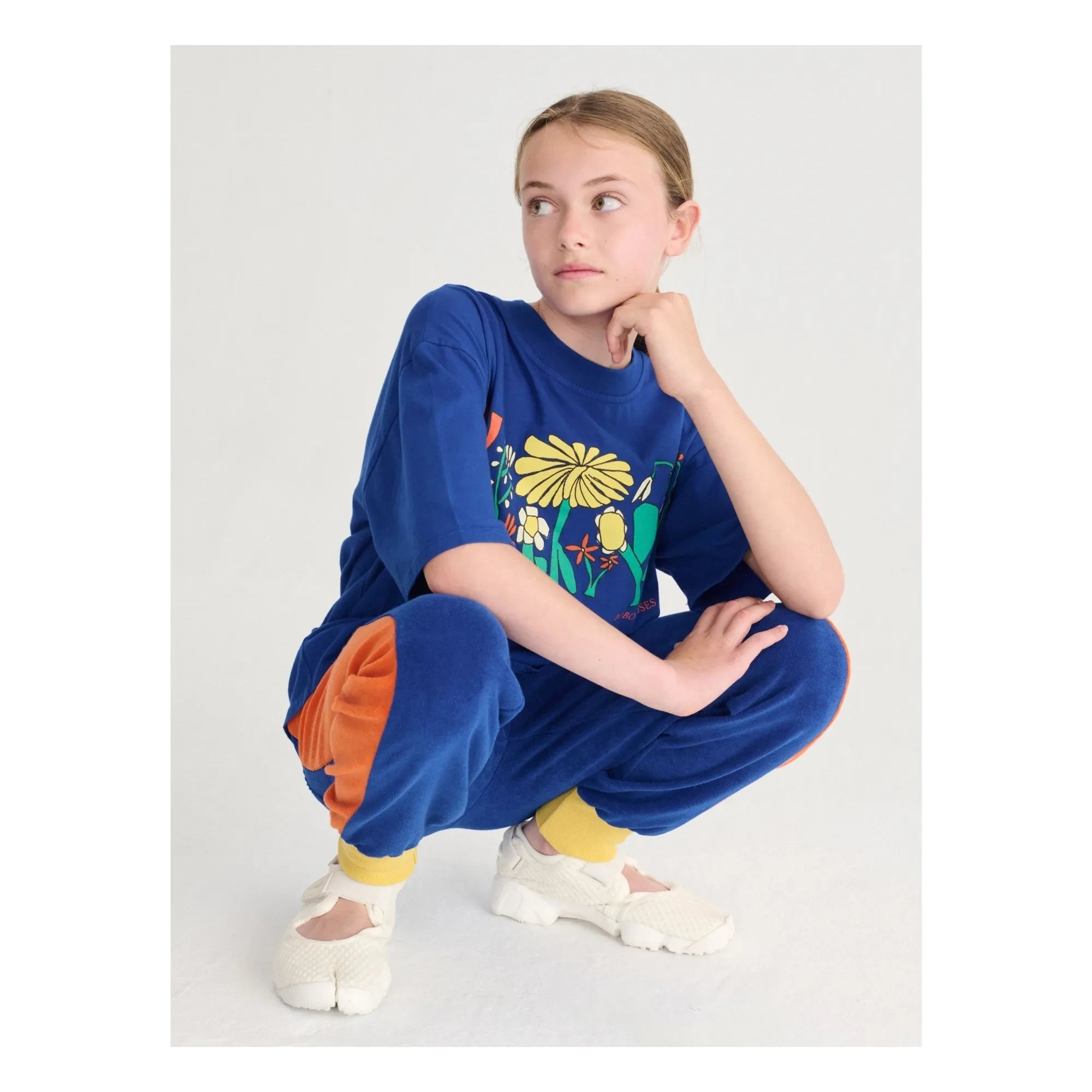 Bobo Choses - Color Block Organic Cotton Sweatpants | Royal Blue
