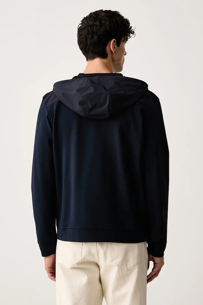 Paul&Shark viskonlu fermuarlı kapüşonlu erkek sweatshirt