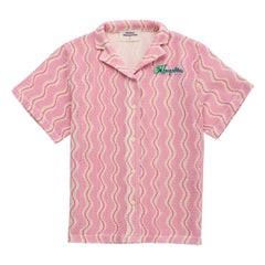 Maison Mangostan - Wavy Knit Shirt | Pink