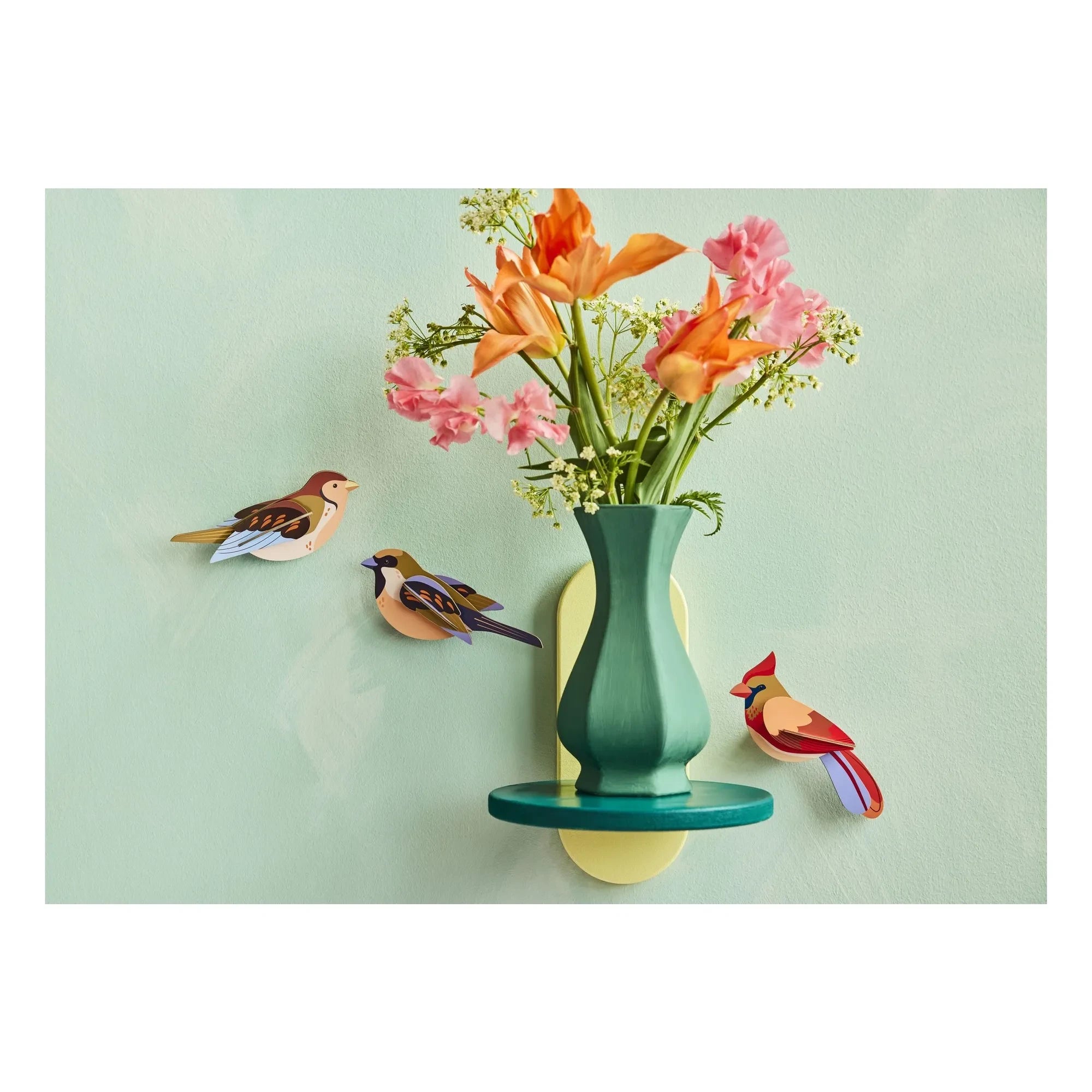 Studio Roof - Cardinal Wall Decorations - Set of 2 | Red
