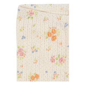 Konges Sløjd - Minnie Floral Ribbed Leggings Organic Cotton | Ecru