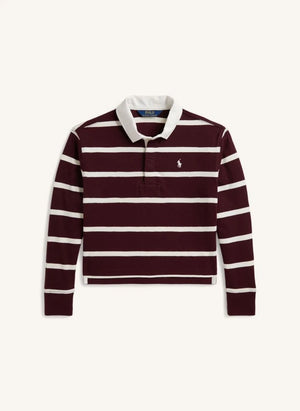 Ralph Lauren - Çizgili Logo Polo | Bordo