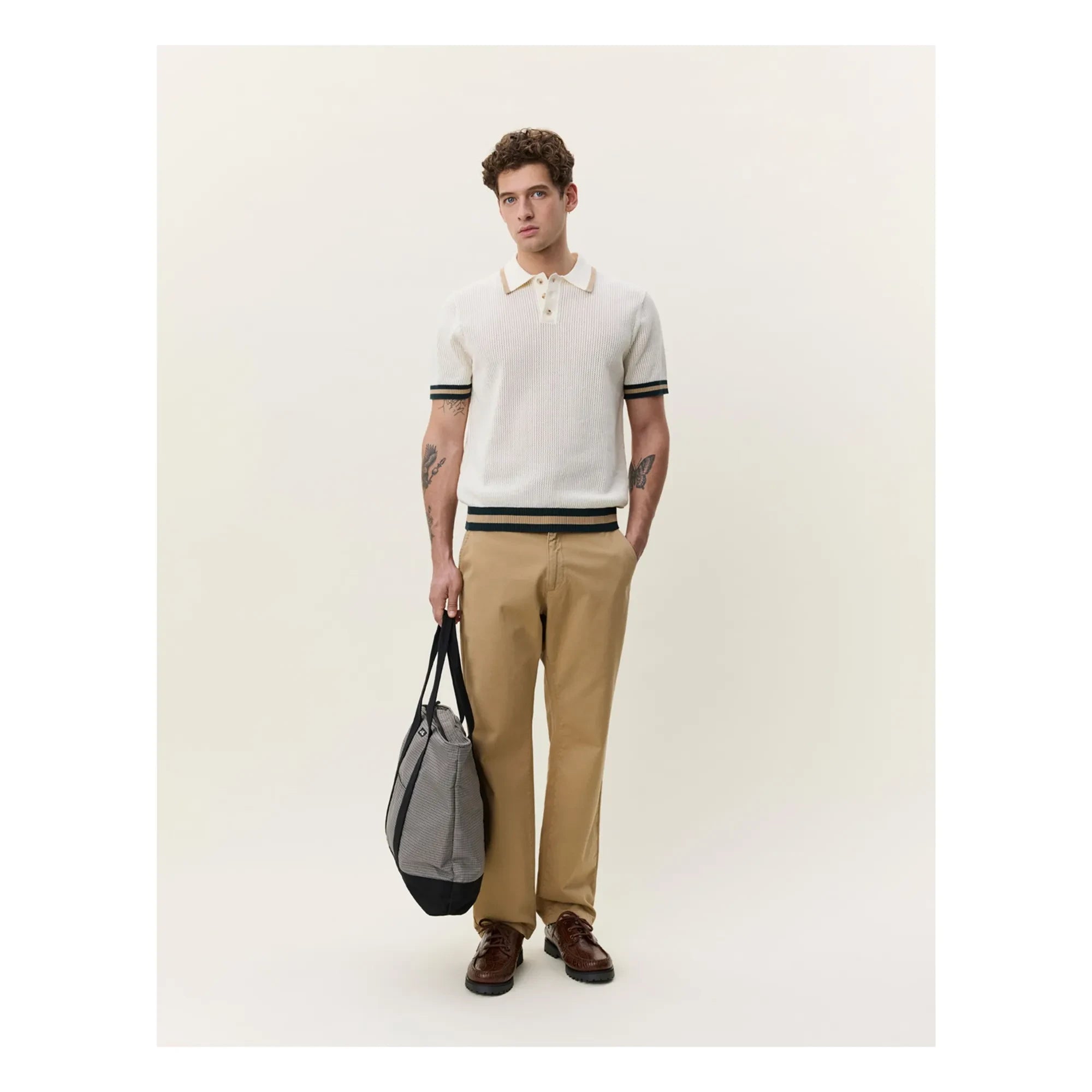 Les Deux - Lace Knit Polo | Off-white