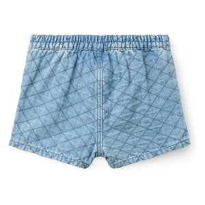 Copenhagen Colors - Organic Cotton Quilted Denim Shorts | Light Blue